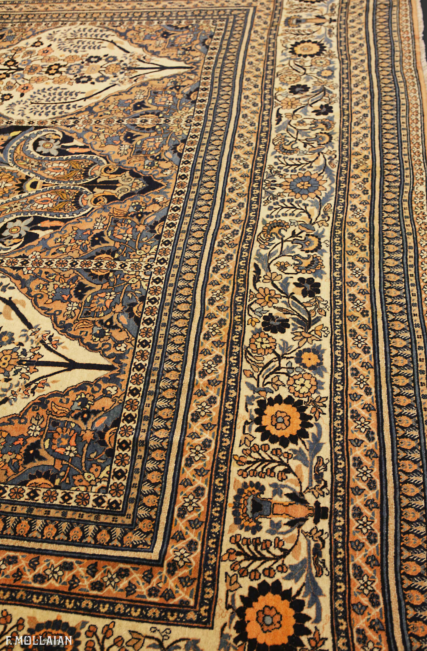 Tapis Persan Antique Tabriz Hadji djalili n°:20541709